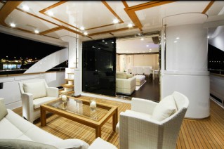 Luxurious exterior aboard the motor yacht Navetta 26